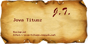 Jova Titusz névjegykártya